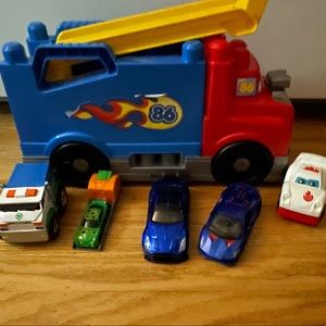 GUC MEGA BLOKS Build & Race Rig, Race Car + Extra Cars